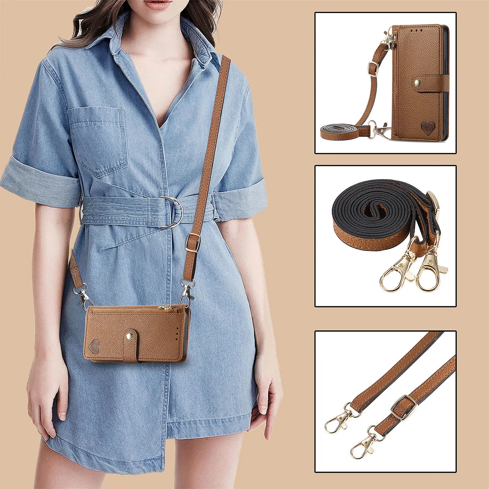 Crossbody Leather Wallet Purse Case with Zipper For Samsung - Premium Mobile Phone Cases from Dressmycell.com - Just $30! Shop now at Dressmycell.com Crossbody Leather Wallet Purse Case with Zipper For Samsung - Premium Mobile Phone Cases from Dressmycell.com - Just $30! Shop now at Dressmycell.com